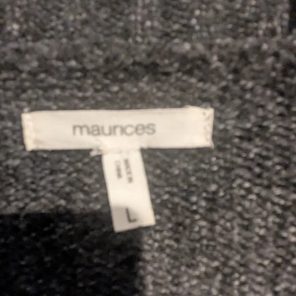 Maurices Gray Aztec Open Front Cardigan Sweater Pockets Women’s L Large - Picture 5 of 5